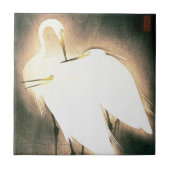 3人のこうのとりの日本人のWoodblockの芸術Ukiyo-E タイル (正面)