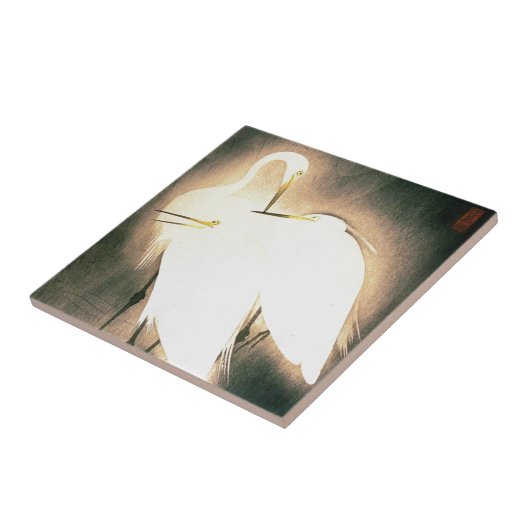 3人のこうのとりの日本人のWoodblockの芸術Ukiyo-E タイル (側面)