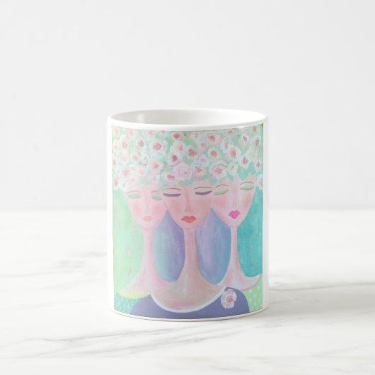 3人のばら色の姉妹のコーヒー・マグ コーヒーマグカップ (中央)
