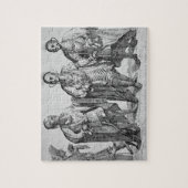 3人のアメリカのチェロキー責任者1762年(版木、銅版、版画) ジグソーパズル (縦)