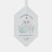 3人のクリスマスシール一家 ガラスオーナメント (正面右)