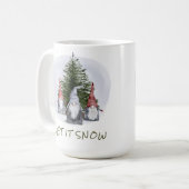 3人のクリスマス・ノーム雪を降らせて コーヒーマグカップ (正面左)