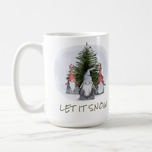 3人のクリスマス・ノーム雪を降らせて コーヒーマグカップ (左)