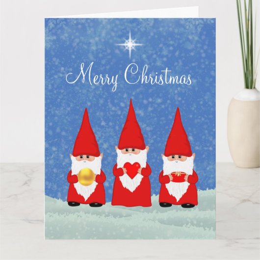 3人のクリスマス・ノーム カード (正面)