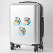 3人のコンピュータワーカーのセット女性. シール (スーツケース)