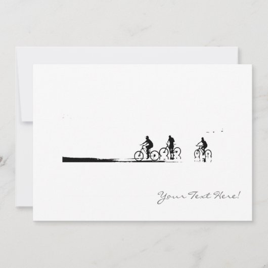 3人のサイクリストが全用途招待状カードをスケッチ 招待状 (正面)