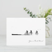 3人のサイクリストが全用途招待状カードをスケッチ 招待状 (スタンド正面)