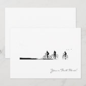 3人のサイクリストが全用途招待状カードをスケッチ 招待状 (正面/裏面)