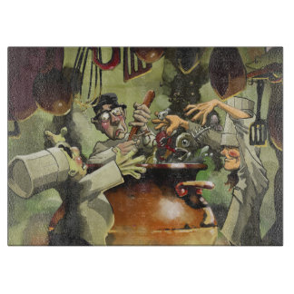 3人のシェフの装飾的なガラスまな板 カッティングボード