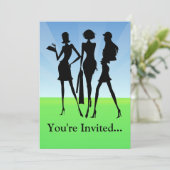 3人のショッピング·ウーマン·フレンド 招待状 (スタンド正面)