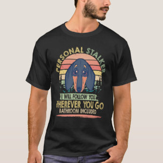 3人のストーカー 私があなたをフォローします ヴィンテージ -ダックスフント Tシャツ