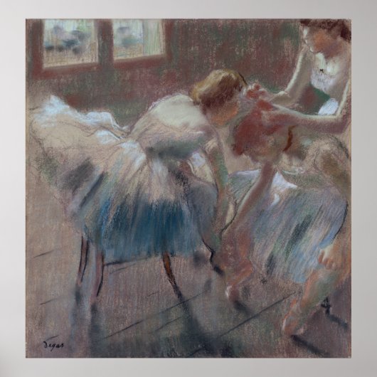 3人のダンサーがクラスに向けて準備 – Edgar Degas ポスター (正面)