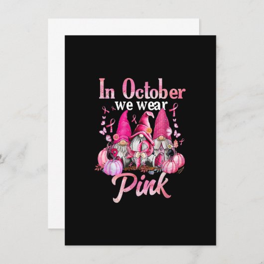 3人のノーム ピンクリボン乳がん啓発 招待状 (正面/裏面)