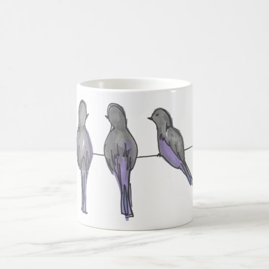 3人のハト友達 コーヒーマグカップ (中央)