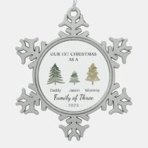 3人のバビーズファミリー初めてのクリスマス パーソナライズされた