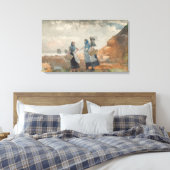 3人のフィッシャーガール（ノーサンバーランド・タイネマス） キャンバスプリント (インサイチュ (寝室))