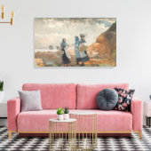 3人のフィッシャーガール（ノーサンバーランド・タイネマス） キャンバスプリント (インサイチュ (リビング))