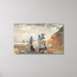 3人のフィッシャーガール（ノーサンバーランド・タイネマス） キャンバスプリント