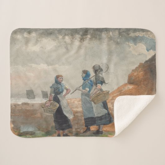 3人のフィッシャーガール(ノーサンバーランド・タイネマス) シェルパブランケット (正面(横))