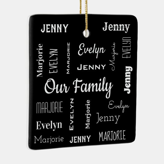 3人のフォントのカッコいい家族 セラミックオーナメント (右)