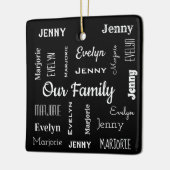3人のフォントのカッコいい家族 セラミックオーナメント (左)