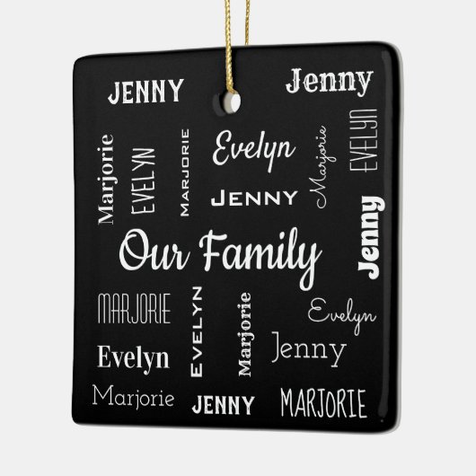 3人のフォントのカッコいい家族 セラミックオーナメント (左)
