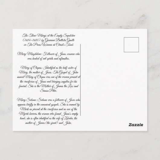 3人のメアリー ポストカード (裏面)