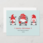 3人のユーモアあふれる小人 | クリスマスの休暇 シーズンポストカード (正面/裏面)