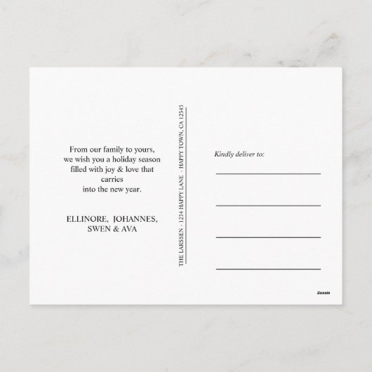 3人のユーモアあふれる小人｜クリスマスの休暇 シーズンポストカード (裏面)