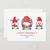 3人のユーモアあふれる小人｜クリスマスの休暇 シーズンポストカード (正面/裏面)