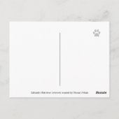 3人のラブラドールと親の冬のビューブラウン ポストカード (裏面)