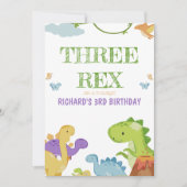 3人のレックスキッズイラストレーション3rd誕生日パーティー 招待状 (正面)