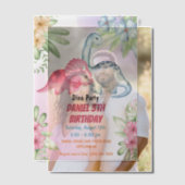 3人のレックスキッズ恐竜3回目の誕生日パーティー ベラム紙招待状 (オフセット (カップル))