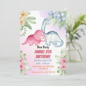 3人のレックスキッズ恐竜3回目の誕生日パーティー 招待状 (スタンド正面)