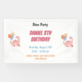 3人のレックスキッズ恐竜3回目の誕生日パーティー 横断幕 (横)