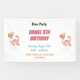 3人のレックスキッズ恐竜3回目の誕生日パーティー 横断幕