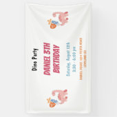 3人のレックスキッズ恐竜3回目の誕生日パーティー 横断幕 (縦)