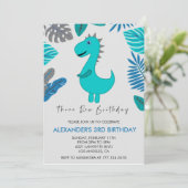 3人のレックス誕生日の招待ティラノサウルス3番目 招待状 (スタンド正面)