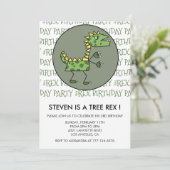 3人のレックス誕生日の招待状の恐竜3番目の子供 招待状 (スタンド正面)