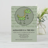 3人のレックス誕生日の招待状の恐竜3番目の男の子 招待状 (スタンド正面)