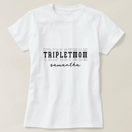 3人の三つ子のカスタム母の母の日の贈り物 Tシャツ (デザイン正面)
