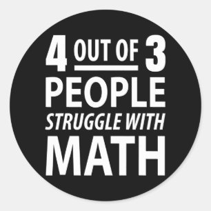 3人の中の4人が数学に悩む ラウンドシール
