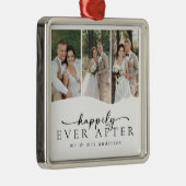 3人の写真ハートがめでたく後に メタルオーナメント (右)