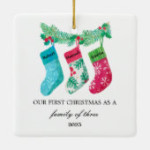 3人の初めてのクリスマス セラミックオーナメント (裏面)