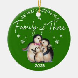 3人の初めてのクリスマス セラミックオーナメント