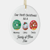 3人の初めてのクリスマス セラミックオーナメント (右)