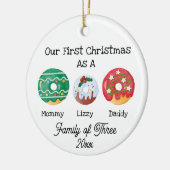 3人の初めてのクリスマス セラミックオーナメント (左)