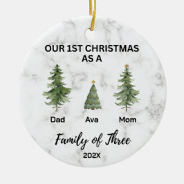 3人の初めてのクリスマス セラミックオーナメント
