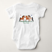 3人の友達の馬好きの乳児のクリーパー ベビーボディスーツ (裏面)