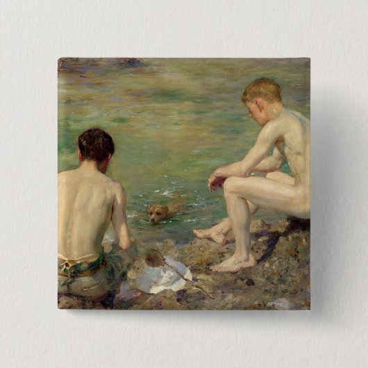 3人の友達 缶バッジ (正面)